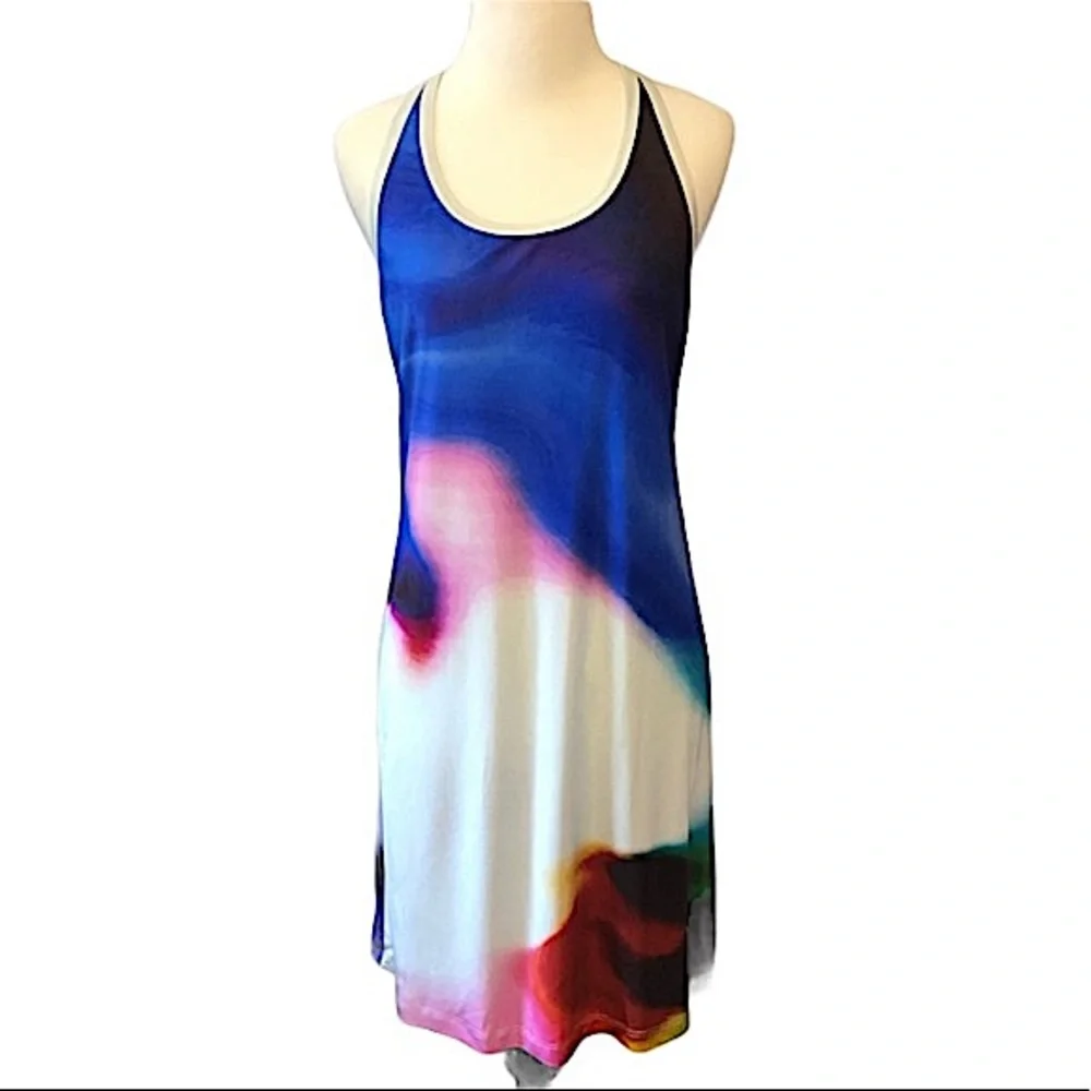 Michael Angel 100% Silk Colorful Racerback Dress - Picture 2 of 6